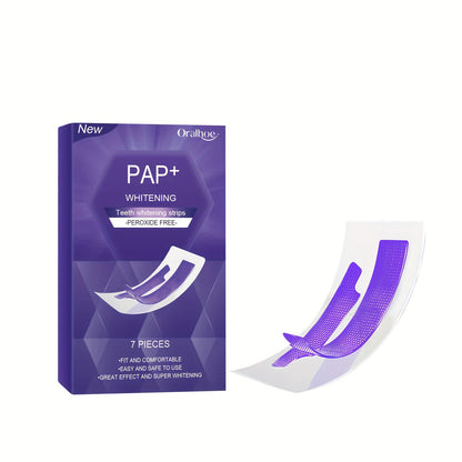 Pap+ Purple Teeth Whitening Strips - Professional Dry Application for Dazzling Results